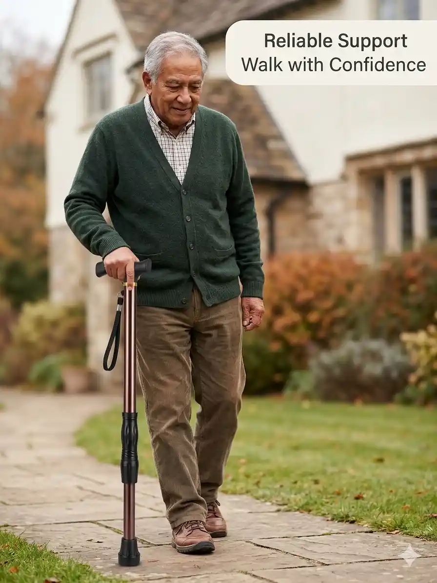 Adjustable Walking Support Cane with Strap (Heavy-Duty Stability Stick) 5 Adjustable Walking Support Cane with Strap