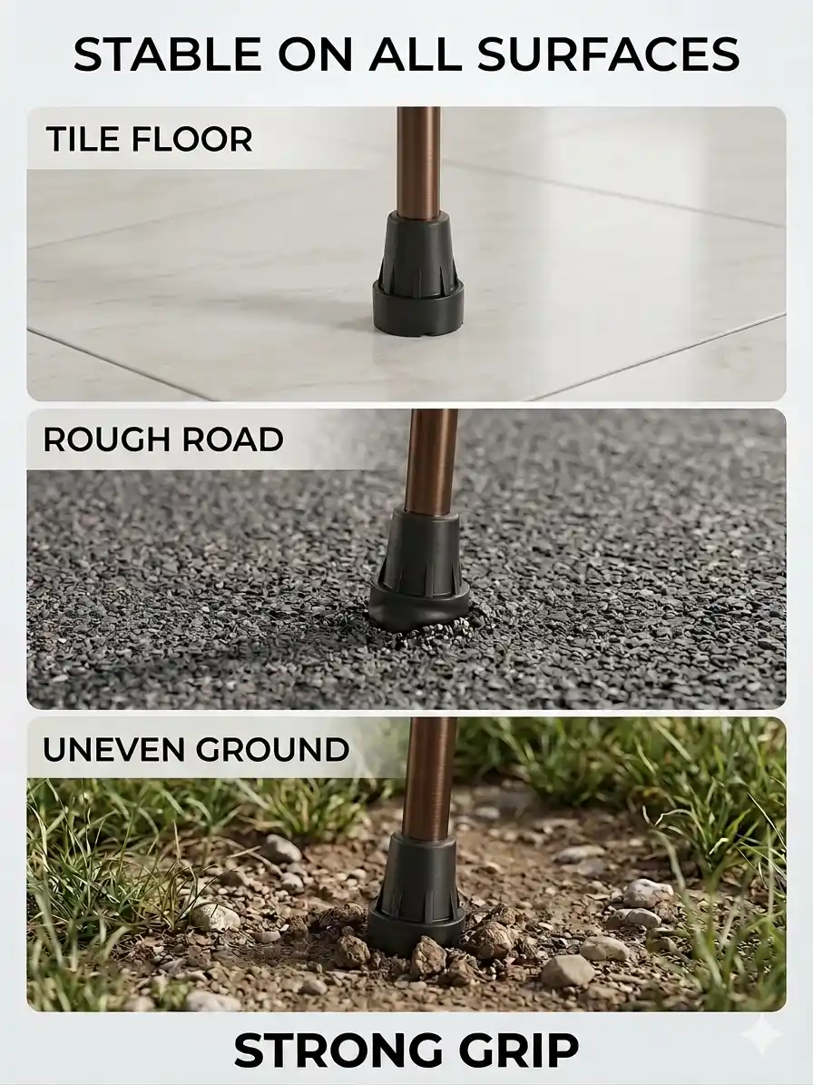 Adjustable Walking Support Cane with Strap (Heavy-Duty Stability Stick) 6 Adjustable Walking Support Cane with Strap