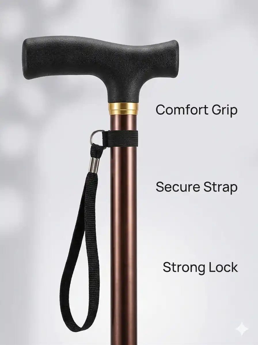 Adjustable Walking Support Cane with Strap (Heavy-Duty Stability Stick) 8 Adjustable Walking Support Cane with Strap