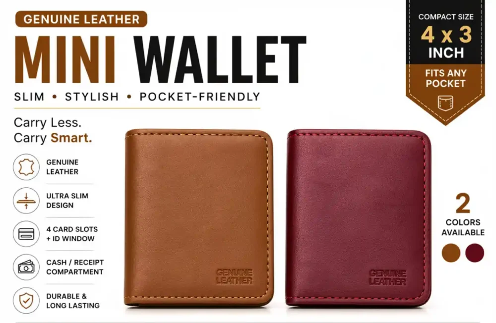Genuine Leather Mini Wallet