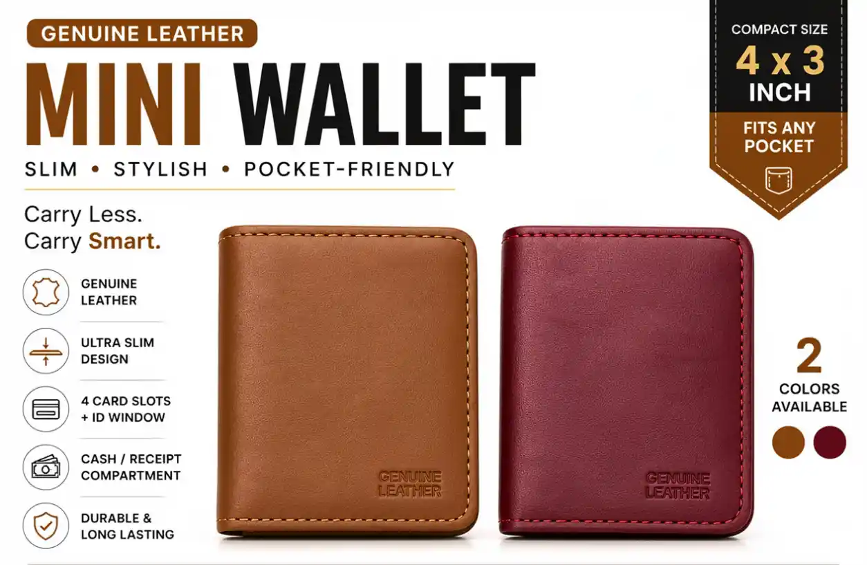 Genuine Leather Mini Wallet - Image 4