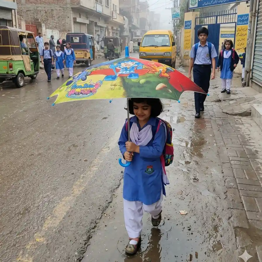 Kids Square Cartoon Umbrella