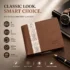 Men’s Faux Leather Bifold Wallet with ID Windows -Brown PU Leather Wallet with ID Windows