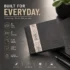 Men’s Faux Leather Bifold Wallet with ID Windows -Charcoal PU Leather Wallet