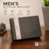 Men’s Faux Leather Bifold Wallet with ID Windows - Taupe PU Leather Wallet with ID Windows