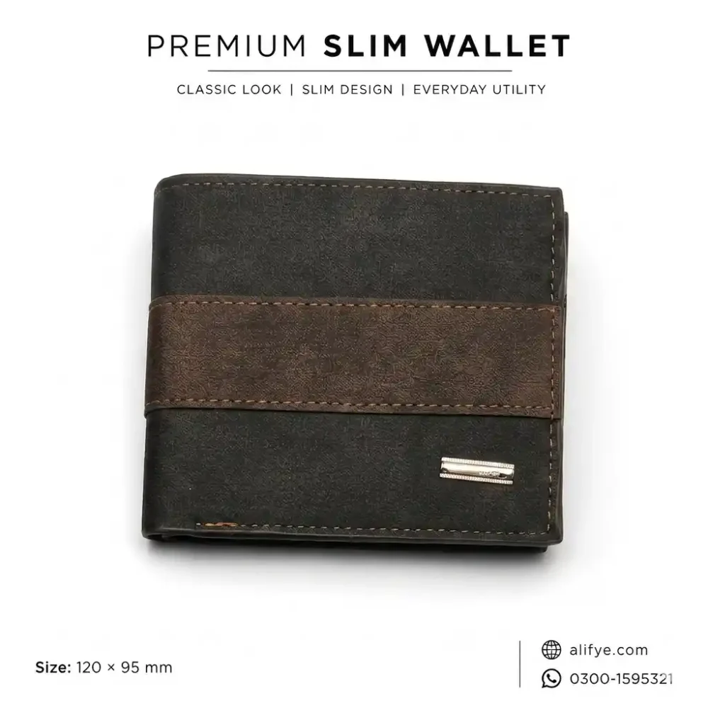 Vintage Patchwork Slim Bifold Wallet for Men – Textured Leather Finish with Zipper Pocket 3 Vintage Patchwork Slim Bifold Wallet