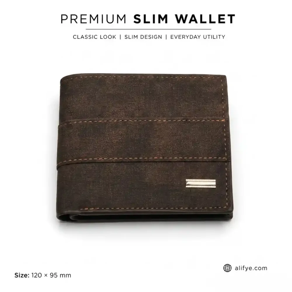 Vintage Patchwork Slim Bifold Wallet for Men – Textured Leather Finish with Zipper Pocket 5 Vintage Patchwork Slim Bifold Wallet