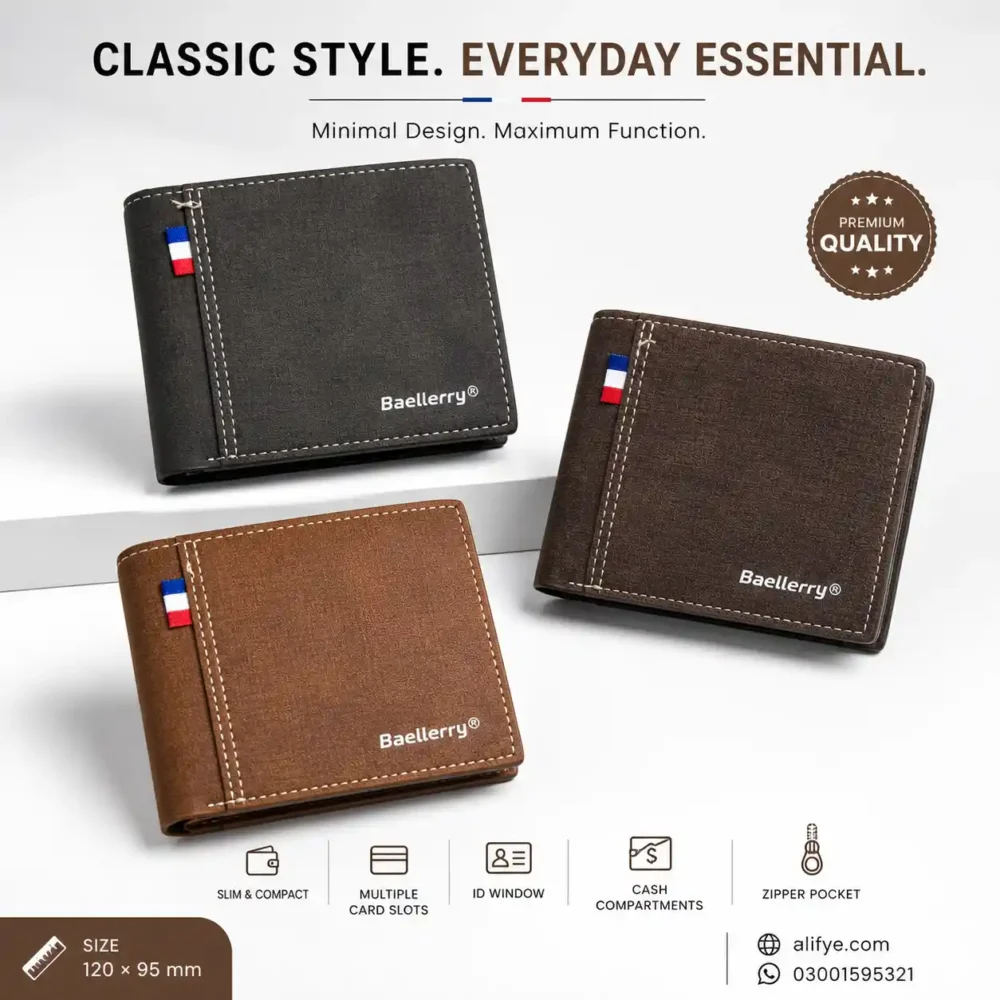 Vintage Slim Bifold Wallet for Men – Compact Design with Zipper Pocket 2 vintage wallet