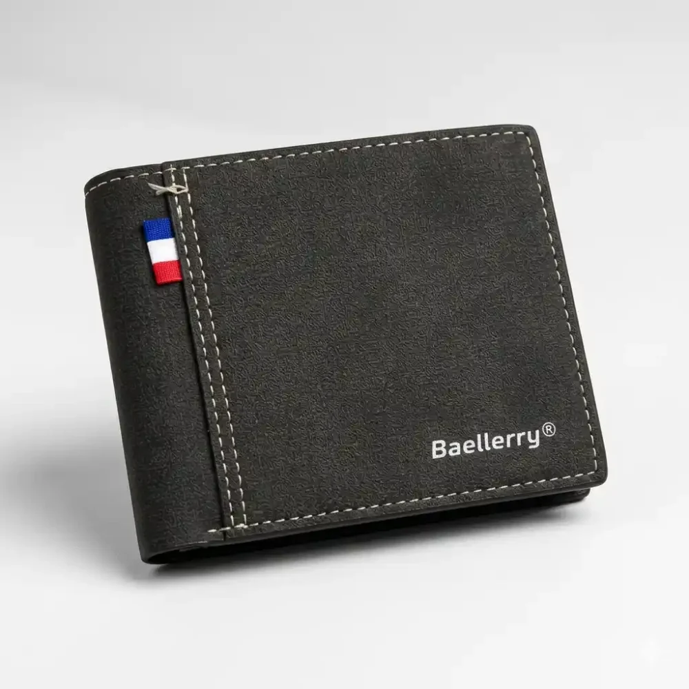 Vintage Slim Bifold Wallet for Men – Compact Design with Zipper Pocket 3 Classic Vintage Wallet - Zipper Pocket - 6 Card slots