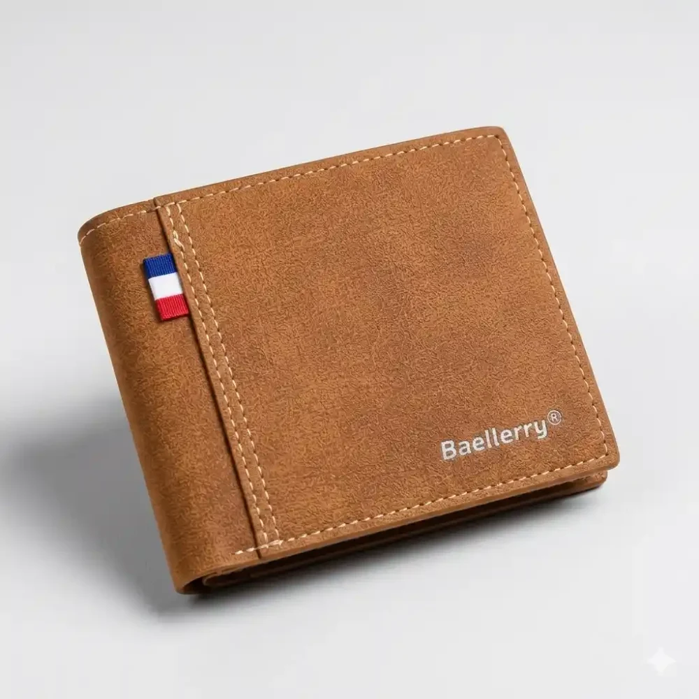 Vintage Slim Bifold Wallet for Men – Compact Design with Zipper Pocket 4 Classic Vintage Wallet - Zipper Pocket - 6 Card slots