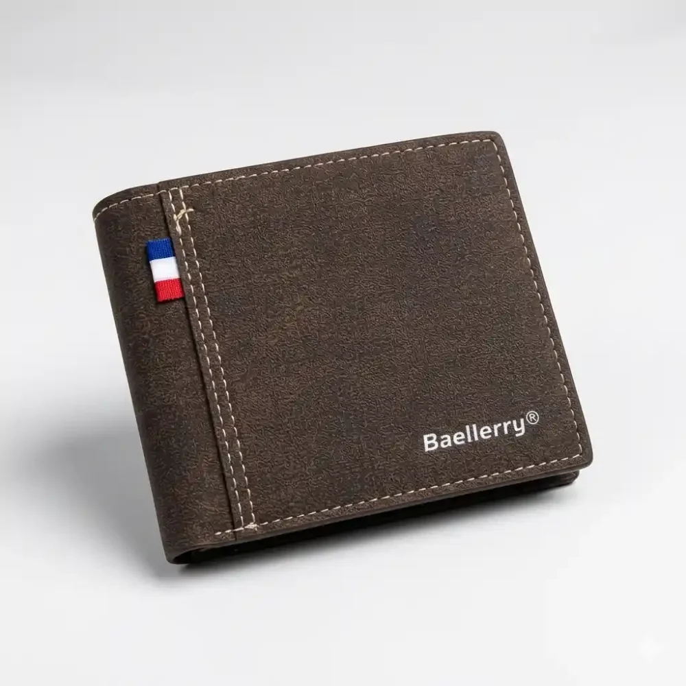 Vintage Slim Bifold Wallet for Men – Compact Design with Zipper Pocket 5 Classic Vintage Wallet - Zipper Pocket - 6 Card slots