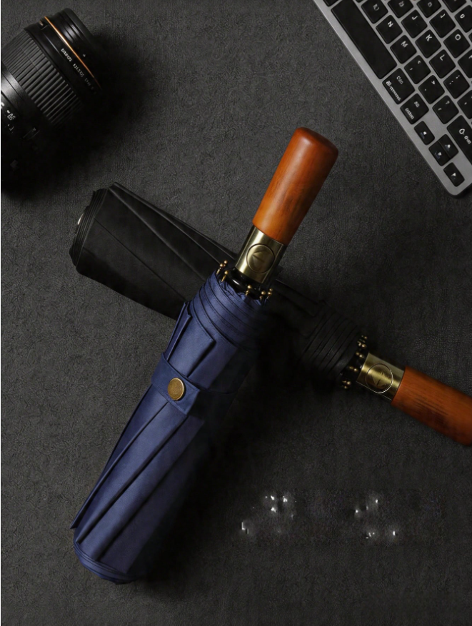 Wooden Handle Luxury Umbrella 7 Hollywood Edition - Premium Wooden Gift-12Rib Wooden Handle Luxury Umbrella