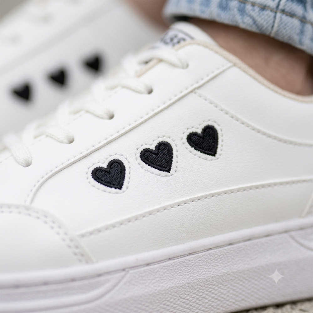 Women's Thick-Soled Casual Shoes in White6 Women's Thick-Soled Casual Shoes in White