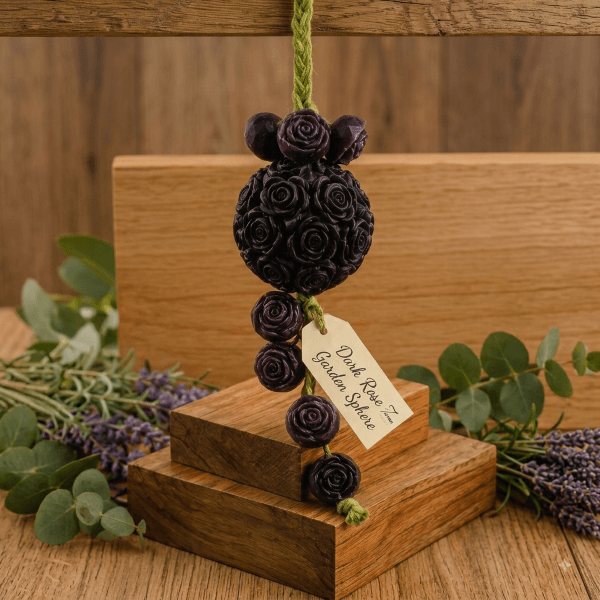 Dark Rose Garden Sphere - Organic Soap on a Rope - Image 2