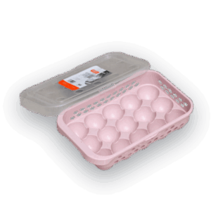 Classic 15 Egg Storage Box with Lid – Fridge Egg Organizer Tray