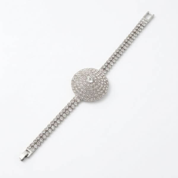Crystal Stone Bracelet for Women – Silver & Gold Tone - Image 2
