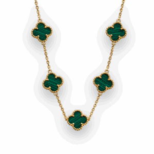 Green Clover Stainless Steel Necklace for Women