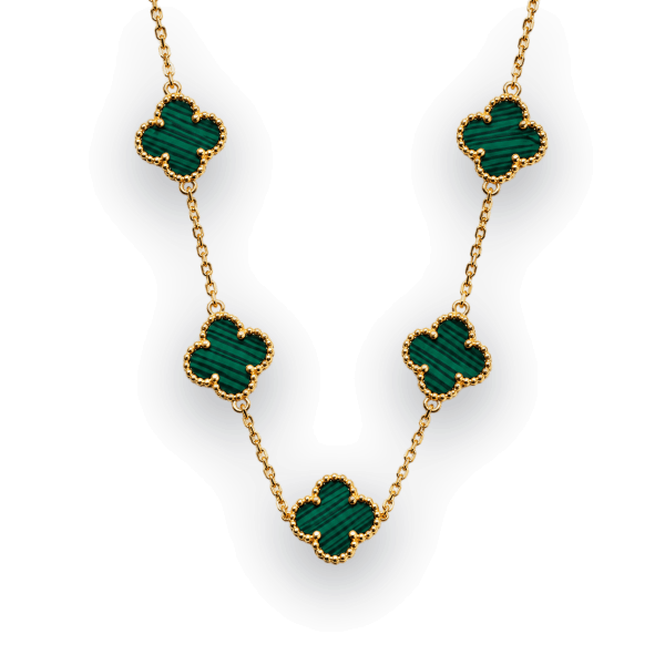 Green Clover Stainless Steel Necklace for Women