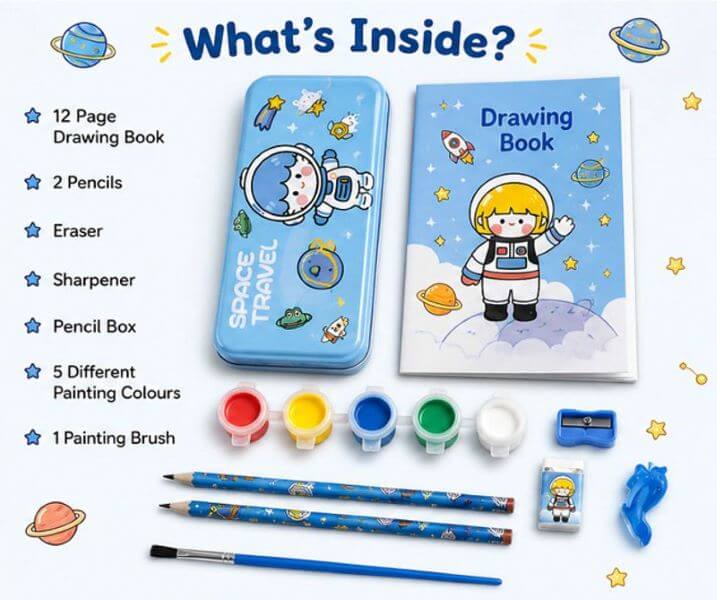Kids Cartoon Stationery Set – 4 Cute Designs - Image 4