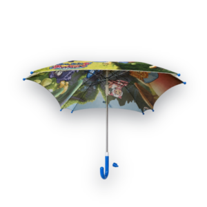 Kids Square Cartoon Umbrella With Corner Cuts