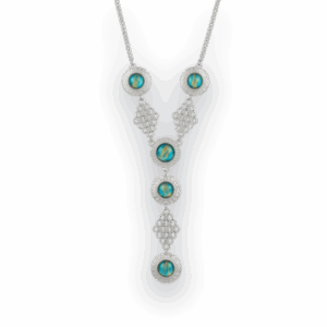 Silver Tone Turquoise Stone Necklace