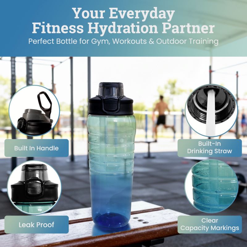 Sports Water Bottle with Flip-Top Lid – 4 Assorted Colors - Image 4