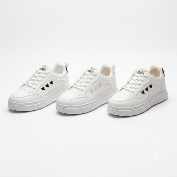 Women's Thick-Soled Casual Shoes in White - Image 3