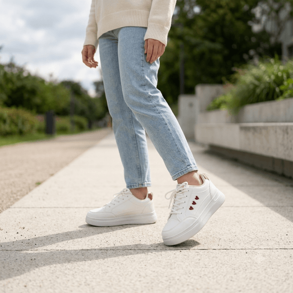 Women's Thick-Soled Casual Shoes in White - Image 2