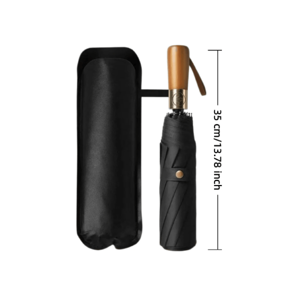 Hollywood Edition - Premium Wooden Gift-12Rib Wooden Handle Luxury Umbrella - Image 4